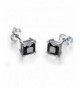 SELOVO Silver Color Earrings Princess Zirconia