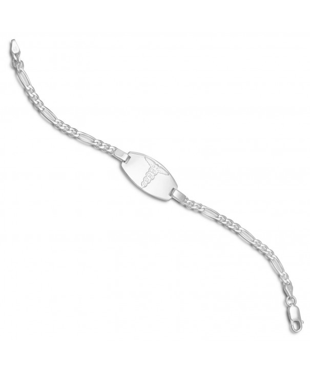 Medical Bracelet Figaro Sterling Silver