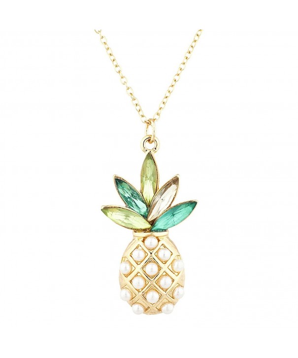 Lux Accessories PIneapple Pendant Necklace