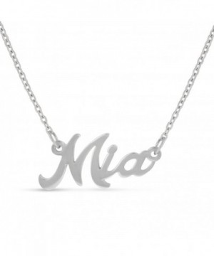 Mia Nameplate Necklace Silver Tone