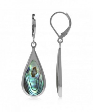 Abalone Plated Sterling Leverback Earrings