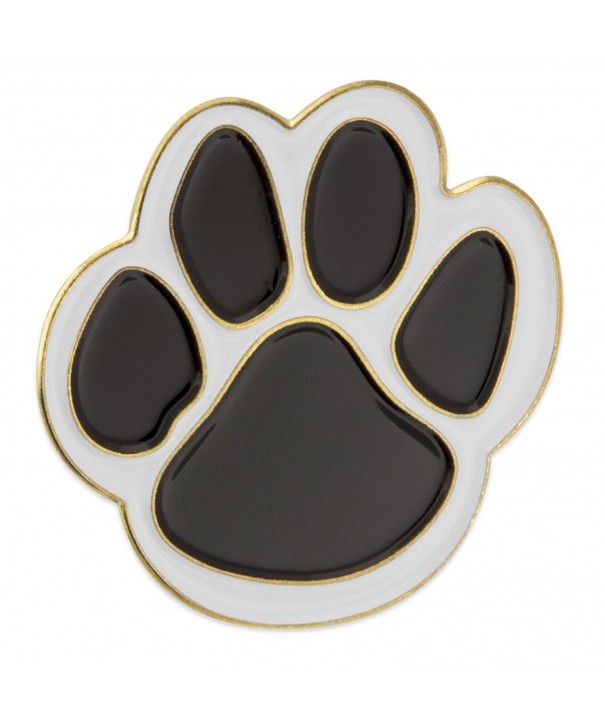 PinMart's Black and White Animal Paw Print School Mascot Enamel Lapel ...