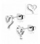 Stainless Steel Spiral Heart Earrings