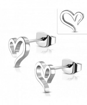Stainless Steel Spiral Heart Earrings