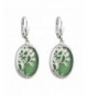 Tree Earrings Rhodium Green Irish