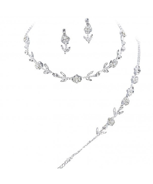 Elegant Crystal Bridesmaid Necklace Bracelet