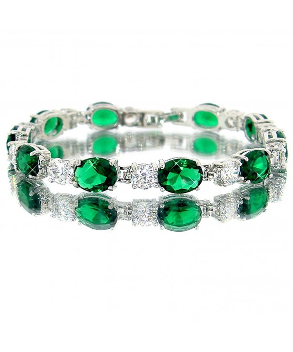 Emerald Color Silver Bracelet BC435